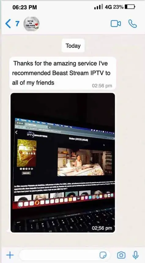 MIPTV4K customer review on WhatsApp 5